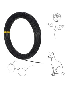 Alambre de Aluminio Flexible 1mm x 30m Negro Larrel para Manualidades