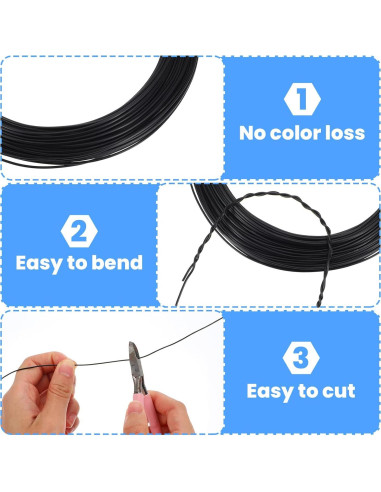 Alambre de Aluminio Flexible 1mm x 30m Negro Larrel para Manualidades