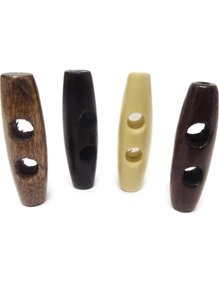 Botones de Madera Honbay 40PCS Forma de Aceituna 0.8cm