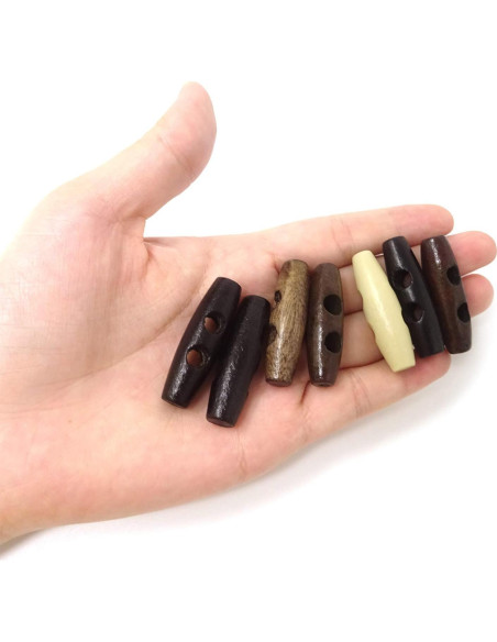 Botones de Madera Honbay 40PCS Forma de Aceituna 0.8cm