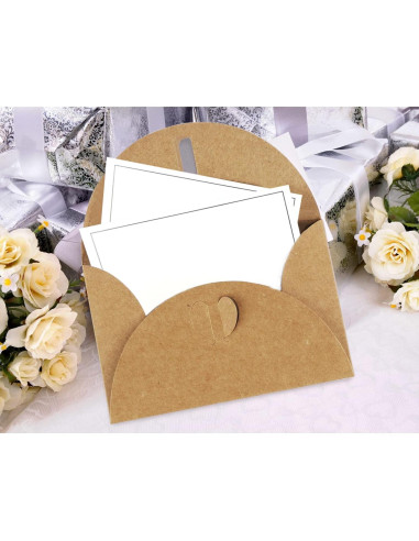 Paquete de 40 Mini Sobres Kraft con Cierre Corazón Hlmsyurx