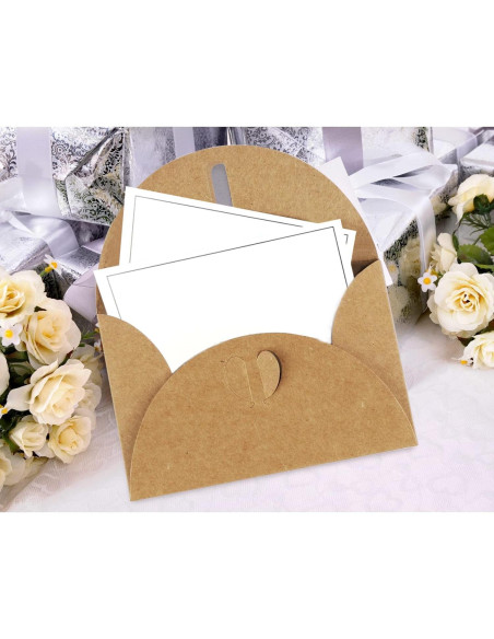 Paquete de 40 Mini Sobres Kraft con Cierre Corazón Hlmsyurx