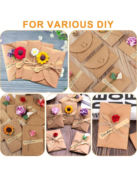 Paquete de 40 Mini Sobres Kraft con Cierre Corazón Hlmsyurx