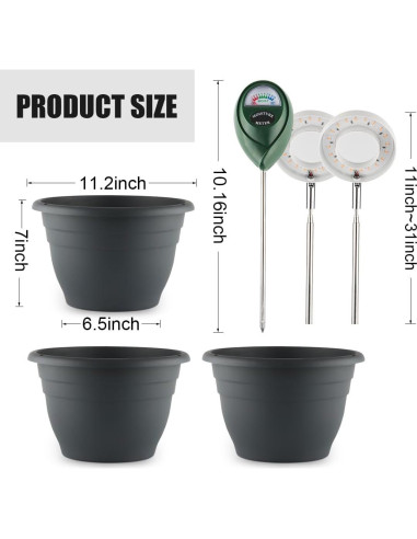 Kit de Jardinería Inteligente RooTrimmer - 2 Macetas 28 cm con LED