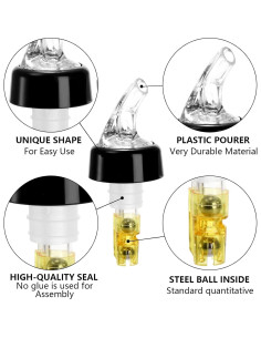 Vertedores de Botellas de Licor WUWEOT 12 Piezas 45 ml 2