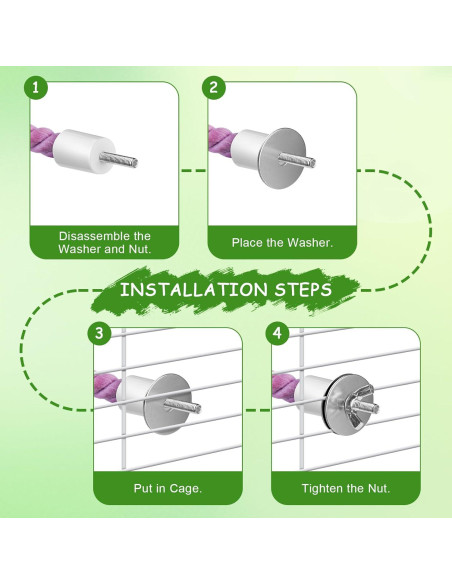 Juego de 3 Perchas de Cuerda y Columpio para Aves Ana Ego