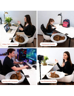 Cama de Escritorio para Gatos ButtonwoodNest 38x38 cm Gris 2