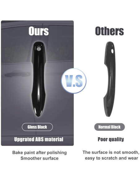 Cubierta de Manija de Puerta Exterior ABS Negro Brillante Toyota