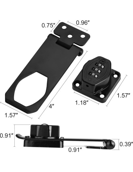 Cerradura de Combinación Torre Acogedora 10 cm Negra