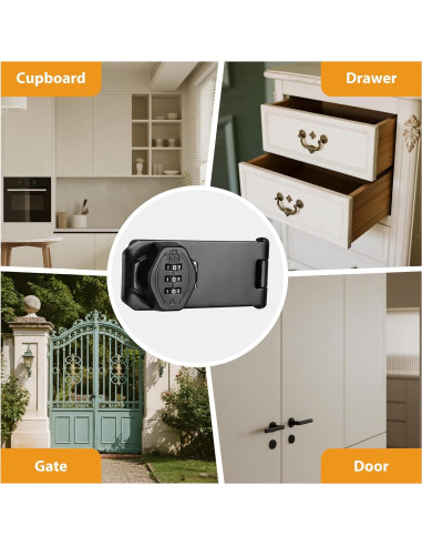 Cerradura de Combinación Torre Acogedora 10 cm Negra