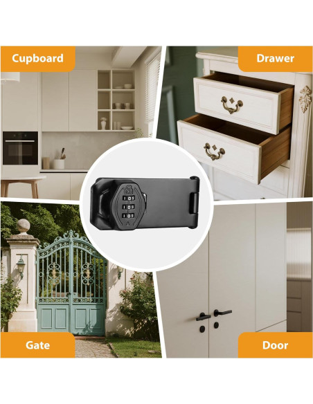 Cerradura de Combinación Torre Acogedora 10 cm Negra