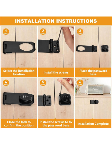 Cerradura de Combinación Torre Acogedora 10 cm Negra