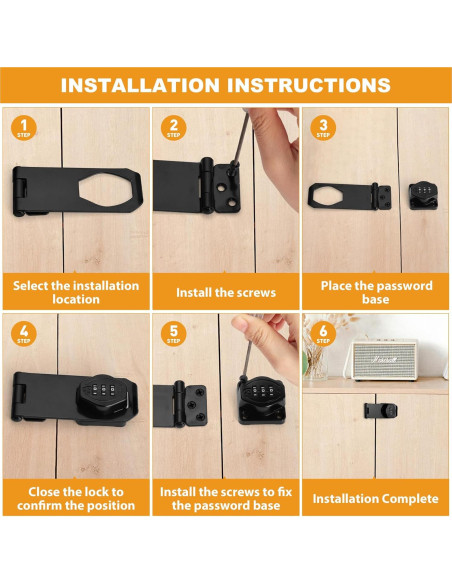 Cerradura de Combinación Torre Acogedora 10 cm Negra