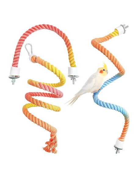 Juego de Perchas de Cuerda para Aves BNOSDM 3 Pcs 30-100 cm