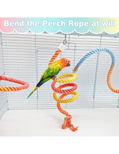 Juego de Perchas de Cuerda para Aves BNOSDM 3 Pcs 30-100 cm