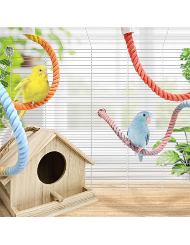 Juego de Perchas de Cuerda para Aves BNOSDM 3 Pcs 30-100 cm