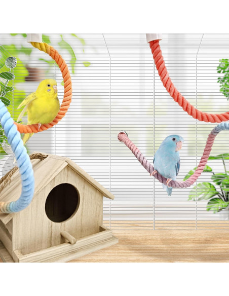 Juego de Perchas de Cuerda para Aves BNOSDM 3 Pcs 30-100 cm