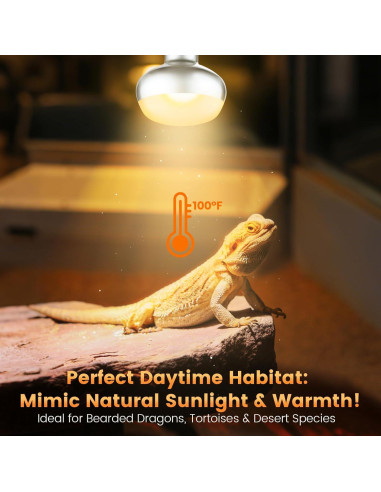 Paquete de 2 Bombillas de Calor 100W REPTITRIP para Reptiles