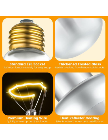 Paquete de 2 Bombillas de Calor 100W REPTITRIP para Reptiles