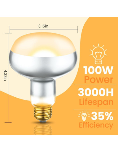 Paquete de 2 Bombillas de Calor 100W REPTITRIP para Reptiles