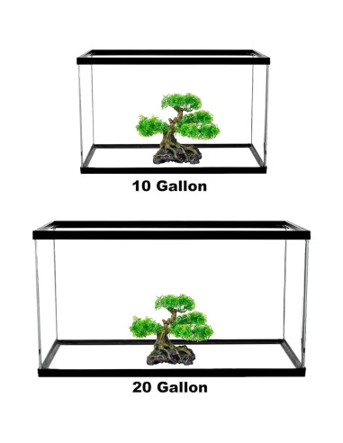 UNEAK Árbol Bonsai Artificial para Acuario 18 cm Verde