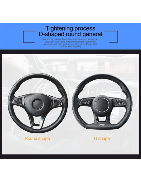 Cubierta de Volante LoyaForba 15" Cuero Antideslizante Negro/Verde