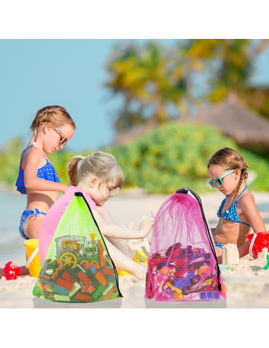 24 Bolsas de Malla Coloridas Visen 30x45 cm con Cierre de Cordón