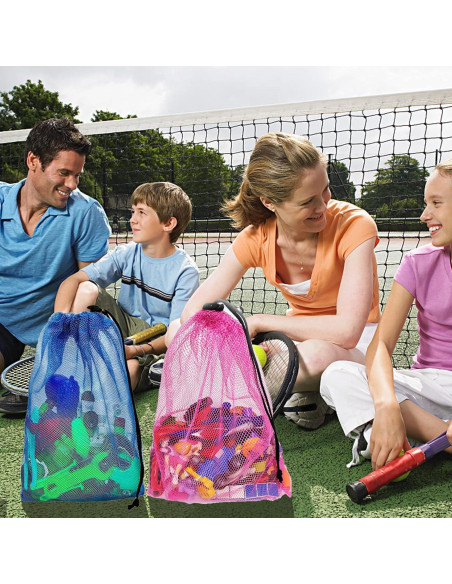 24 Bolsas de Malla Coloridas Visen 30x45 cm con Cierre de Cordón