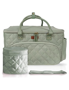 Bolsa de Pañales Tote Verde MCD001 con Divisores y Cremallera