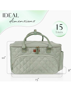 Bolsa de Pañales Tote Verde MCD001 con Divisores y Cremallera 2