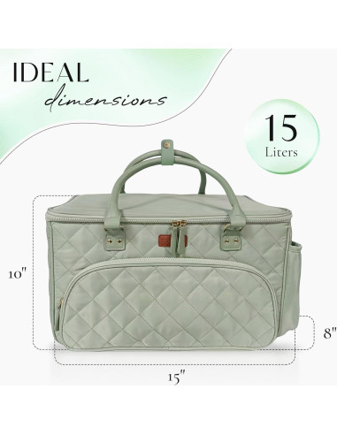 Bolsa de Pañales Tote Verde MCD001 con Divisores y Cremallera