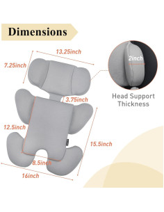 Inserto para Asiento de Auto Innokids Bebés Gris Claro 2