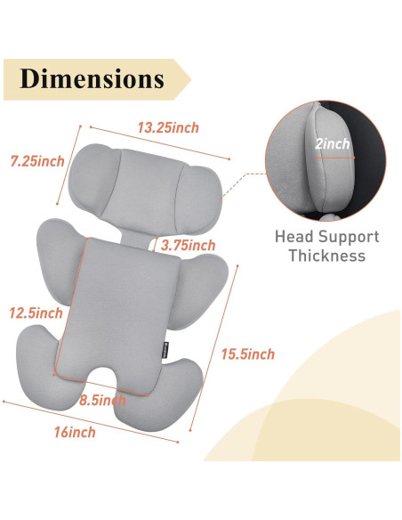 Inserto para Asiento de Auto Innokids Bebés Gris Claro