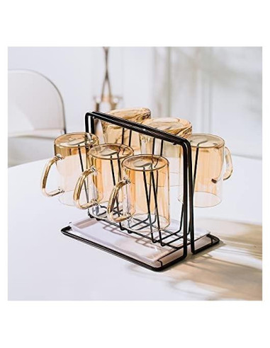 Soporte para Secar Tazas YISMAN de Acero Inoxidable Negro