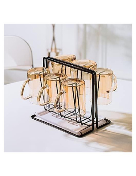 Soporte para Secar Tazas YISMAN de Acero Inoxidable Negro