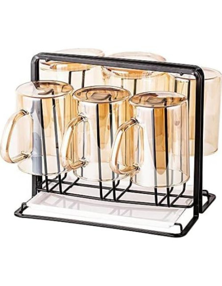 Soporte para Secar Tazas YISMAN de Acero Inoxidable Negro