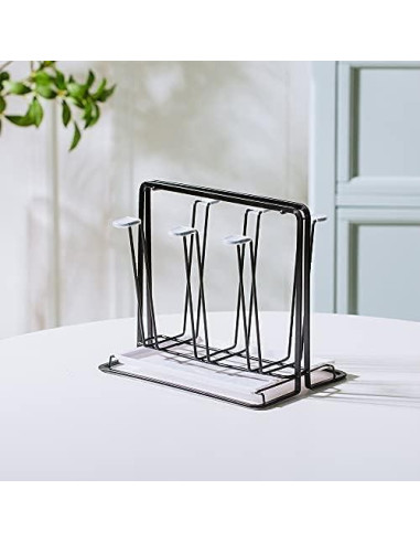 Soporte para Secar Tazas YISMAN de Acero Inoxidable Negro