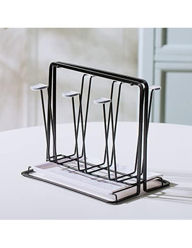 Soporte para Secar Tazas YISMAN de Acero Inoxidable Negro