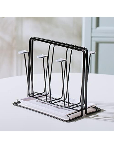 Soporte para Secar Tazas YISMAN de Acero Inoxidable Negro