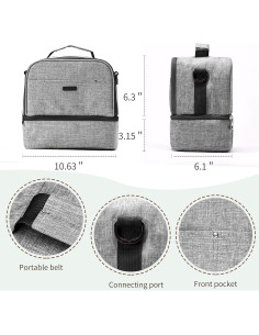 Bolsa Térmica para Leche Materna Lmbabter - Doble Capa Gris 2