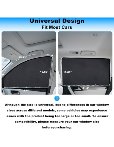 Sombrillas de Ventana KOCZIL Suede - Paquete de 4, Protección UV