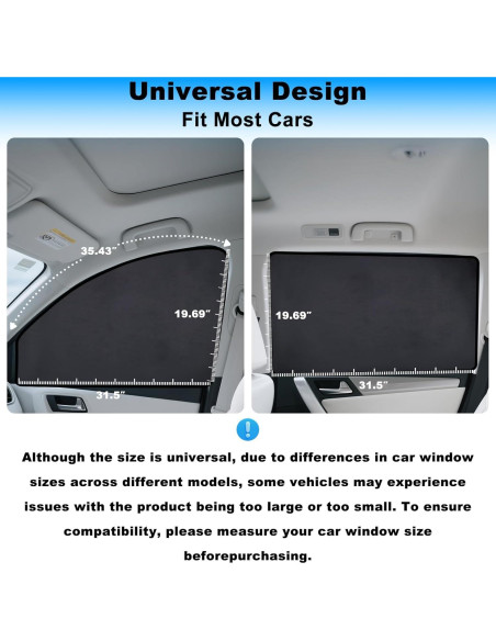 Sombrillas de Ventana KOCZIL Suede - Paquete de 4, Protección UV