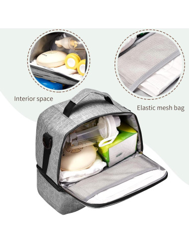 Bolsa Térmica para Leche Materna Lmbabter - Doble Capa Gris