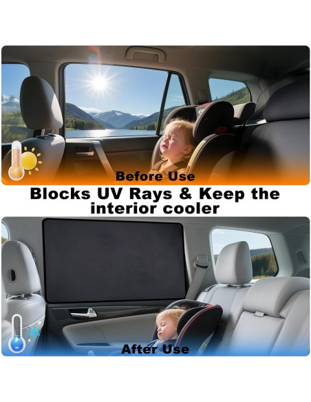 Sombrillas de Ventana KOCZIL Suede - Paquete de 4, Protección UV