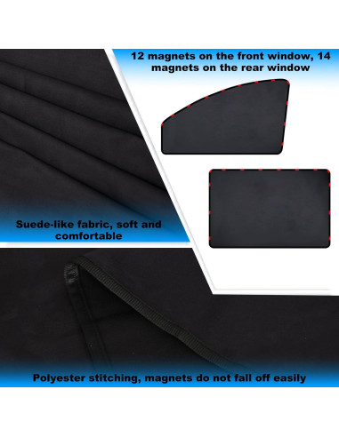 Sombrillas de Ventana KOCZIL Suede - Paquete de 4, Protección UV