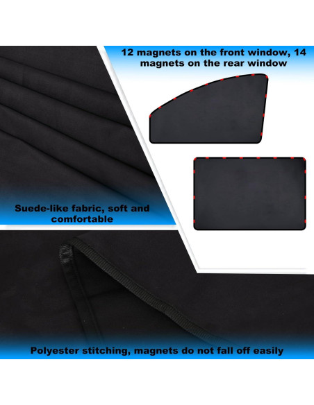 Sombrillas de Ventana KOCZIL Suede - Paquete de 4, Protección UV