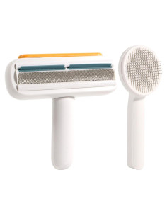 Kit de Rodillo y Cepillo Slicker Autolimpiante para Mascotas