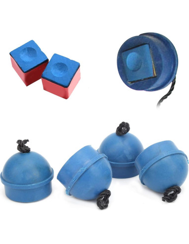 Soporte de Tiza para Cue Dilwe - 4 Piezas de Goma Azul