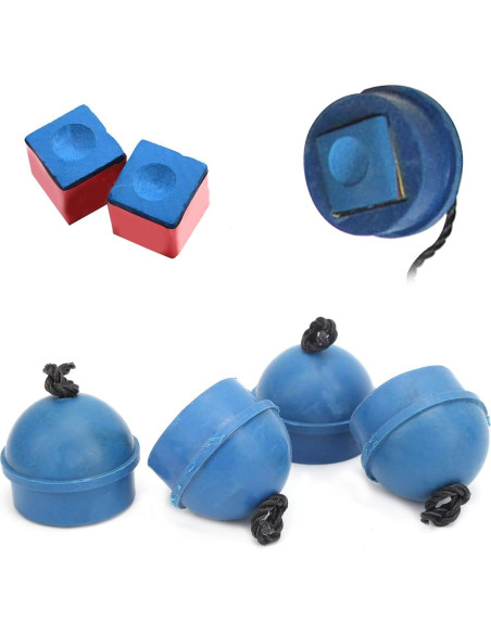 Soporte de Tiza para Cue Dilwe - 4 Piezas de Goma Azul