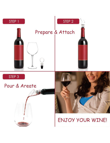 Vertedor de Vino Oxigenador Vintager - Paquete de 2, Sin Goteo
